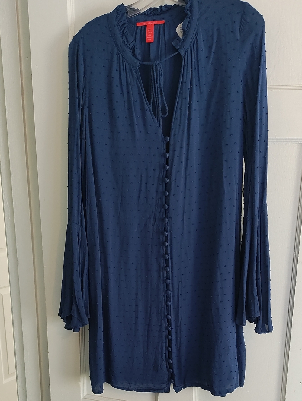 Chelsea & Violet light blue popcorn detailing dress